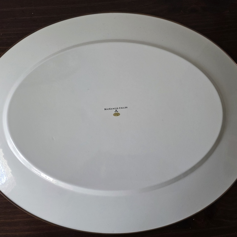 Courtly Check Enamel Oval Platter - Large - Picture 3 of 6
